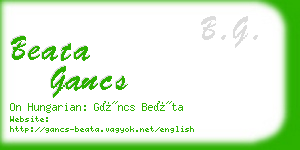 beata gancs business card